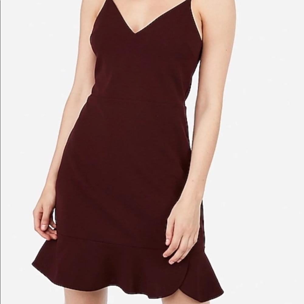 BNWT Express ruffle cami fit & flare dress XS